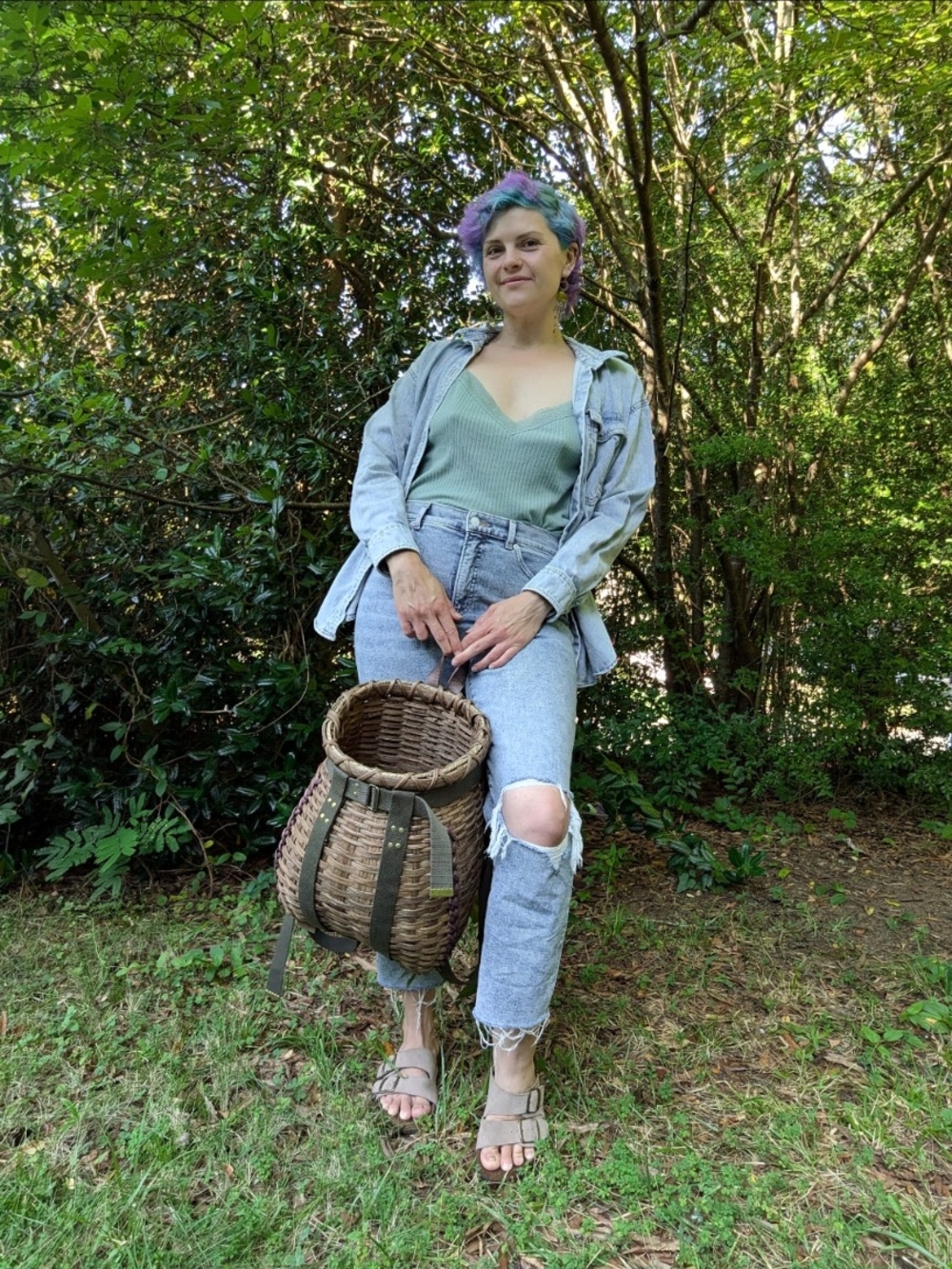 Handmade Foraging Backpack Basket - Brown